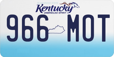 KY license plate 966MOT