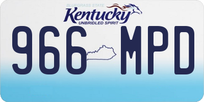 KY license plate 966MPD