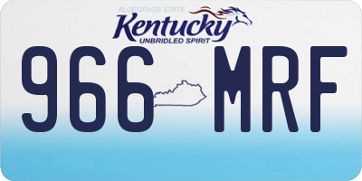 KY license plate 966MRF