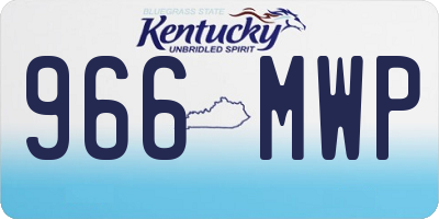 KY license plate 966MWP