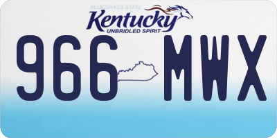 KY license plate 966MWX