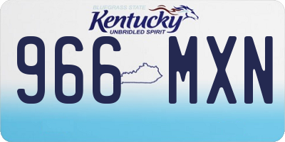 KY license plate 966MXN