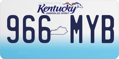 KY license plate 966MYB
