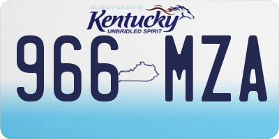 KY license plate 966MZA