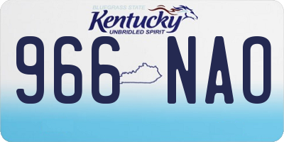 KY license plate 966NAO