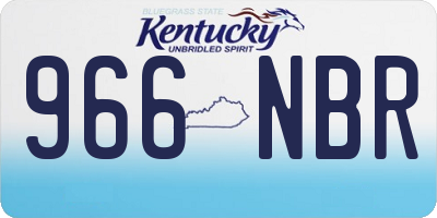 KY license plate 966NBR