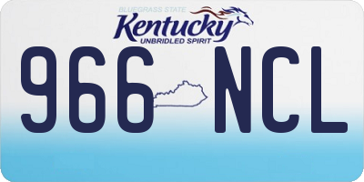 KY license plate 966NCL