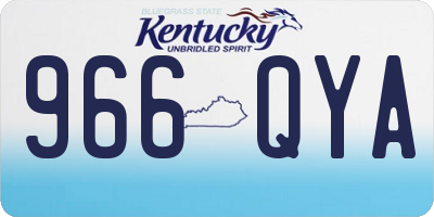 KY license plate 966QYA