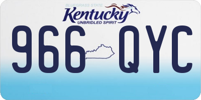 KY license plate 966QYC