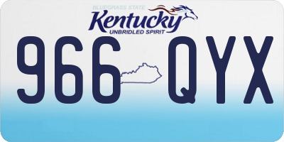 KY license plate 966QYX