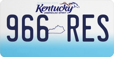 KY license plate 966RES