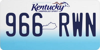 KY license plate 966RWN