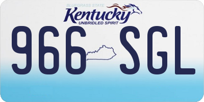 KY license plate 966SGL