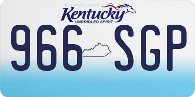 KY license plate 966SGP