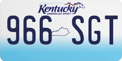 KY license plate 966SGT