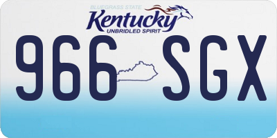 KY license plate 966SGX