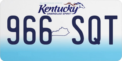 KY license plate 966SQT