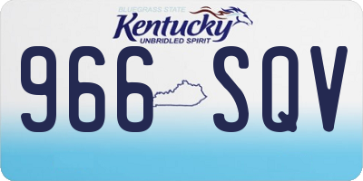 KY license plate 966SQV