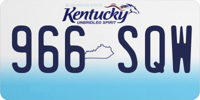 KY license plate 966SQW