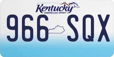 KY license plate 966SQX