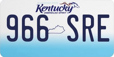 KY license plate 966SRE