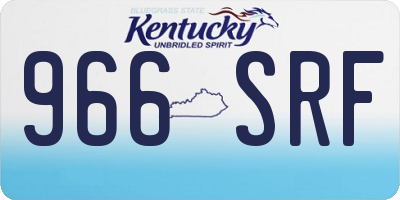 KY license plate 966SRF
