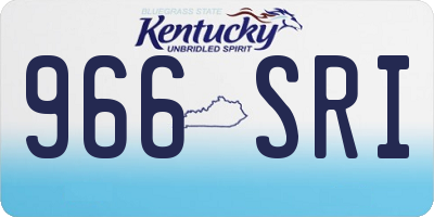KY license plate 966SRI