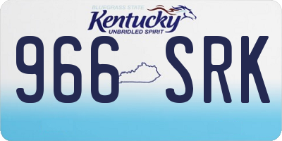 KY license plate 966SRK