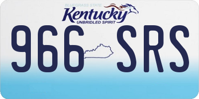 KY license plate 966SRS
