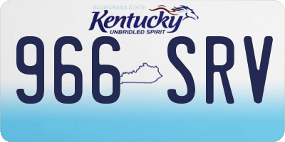 KY license plate 966SRV