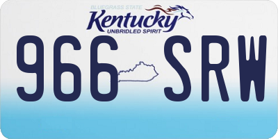 KY license plate 966SRW