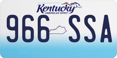 KY license plate 966SSA