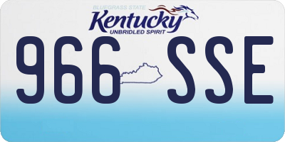 KY license plate 966SSE
