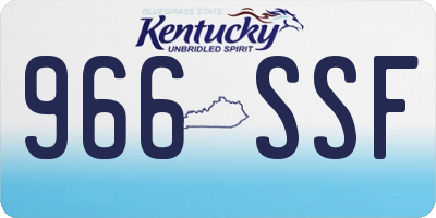 KY license plate 966SSF