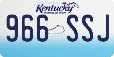 KY license plate 966SSJ