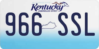 KY license plate 966SSL