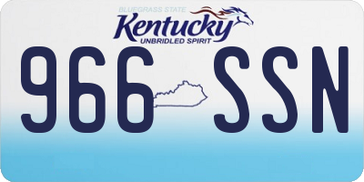 KY license plate 966SSN