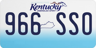 KY license plate 966SSO