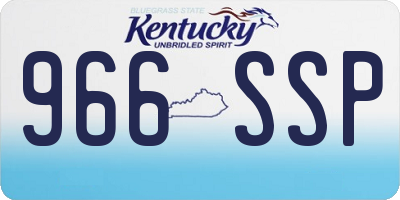 KY license plate 966SSP