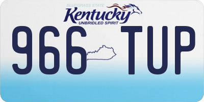 KY license plate 966TUP