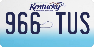 KY license plate 966TUS