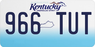 KY license plate 966TUT