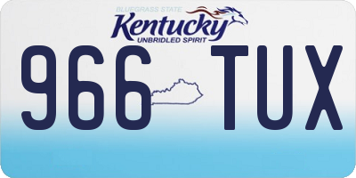 KY license plate 966TUX