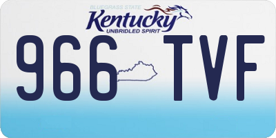 KY license plate 966TVF