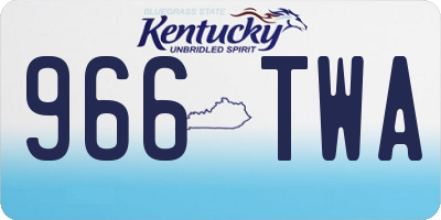 KY license plate 966TWA