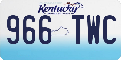 KY license plate 966TWC