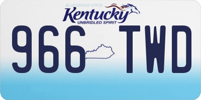 KY license plate 966TWD