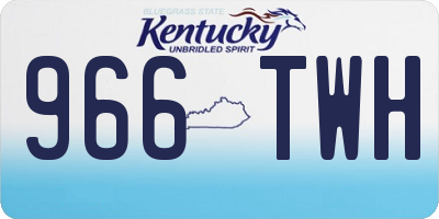 KY license plate 966TWH