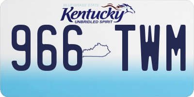 KY license plate 966TWM