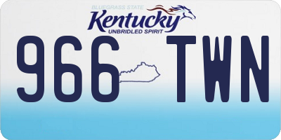 KY license plate 966TWN